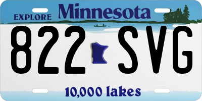 MN license plate 822SVG