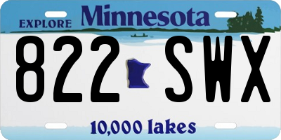 MN license plate 822SWX