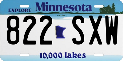 MN license plate 822SXW
