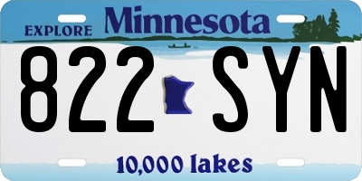 MN license plate 822SYN