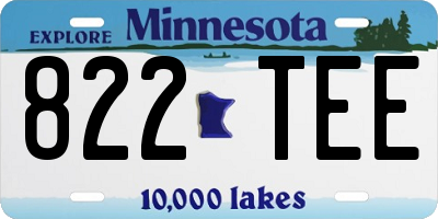 MN license plate 822TEE