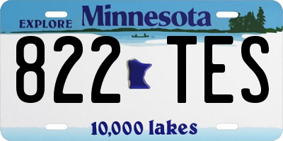 MN license plate 822TES