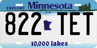 MN license plate 822TET