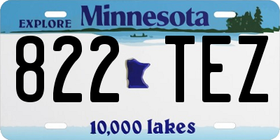 MN license plate 822TEZ