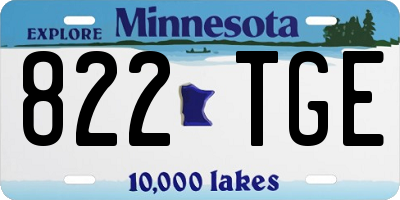 MN license plate 822TGE