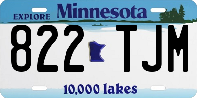 MN license plate 822TJM