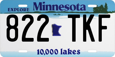 MN license plate 822TKF