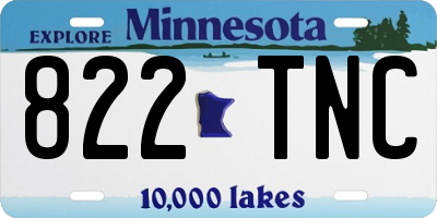 MN license plate 822TNC