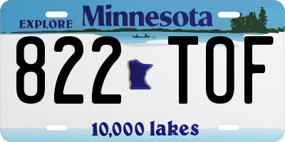 MN license plate 822TOF