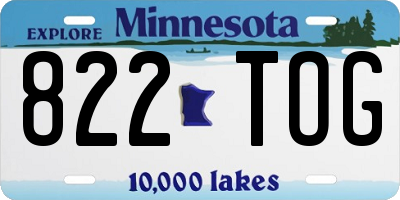 MN license plate 822TOG