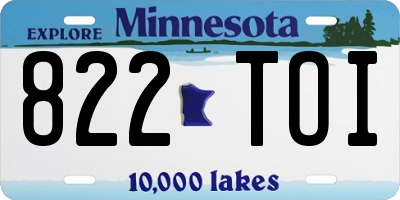 MN license plate 822TOI