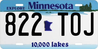 MN license plate 822TOJ