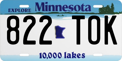 MN license plate 822TOK