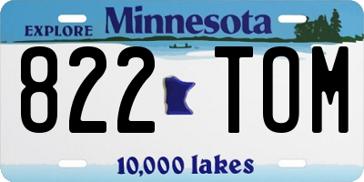 MN license plate 822TOM
