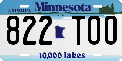 MN license plate 822TOO