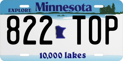 MN license plate 822TOP