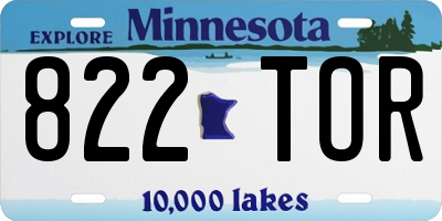 MN license plate 822TOR