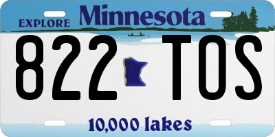 MN license plate 822TOS