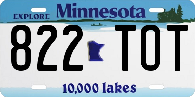 MN license plate 822TOT