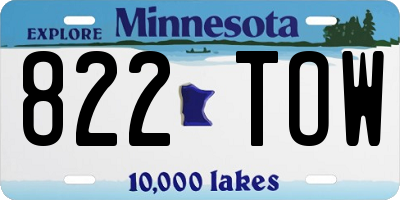 MN license plate 822TOW