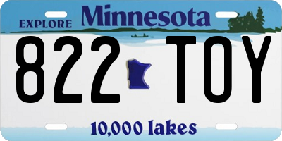 MN license plate 822TOY