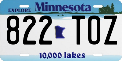 MN license plate 822TOZ