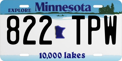 MN license plate 822TPW