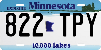 MN license plate 822TPY