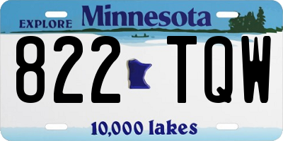 MN license plate 822TQW