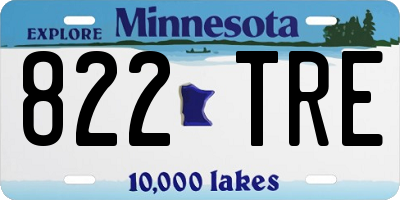 MN license plate 822TRE