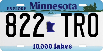 MN license plate 822TRO