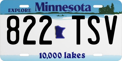 MN license plate 822TSV