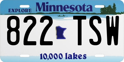 MN license plate 822TSW