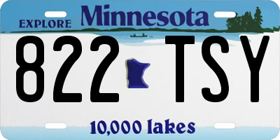 MN license plate 822TSY