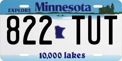 MN license plate 822TUT