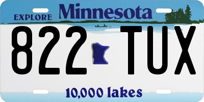 MN license plate 822TUX