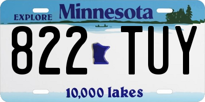 MN license plate 822TUY