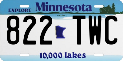 MN license plate 822TWC