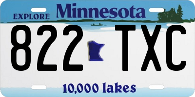 MN license plate 822TXC