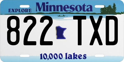 MN license plate 822TXD