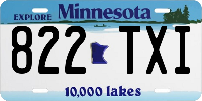 MN license plate 822TXI