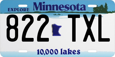 MN license plate 822TXL