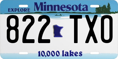 MN license plate 822TXO