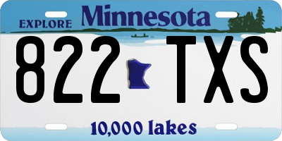 MN license plate 822TXS