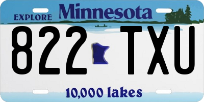 MN license plate 822TXU