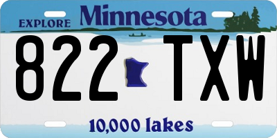 MN license plate 822TXW