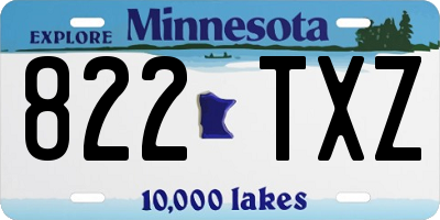 MN license plate 822TXZ