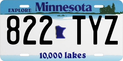 MN license plate 822TYZ