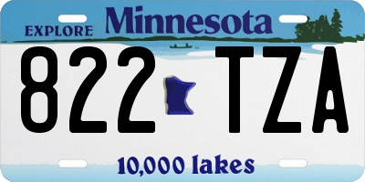 MN license plate 822TZA