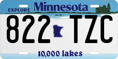 MN license plate 822TZC
